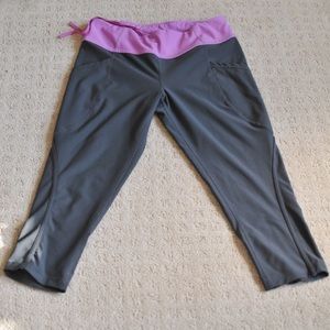 Purple and grey capris